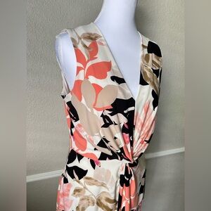DONNA Karen New York Floral Wrap Sleeveless Dress SZ 6